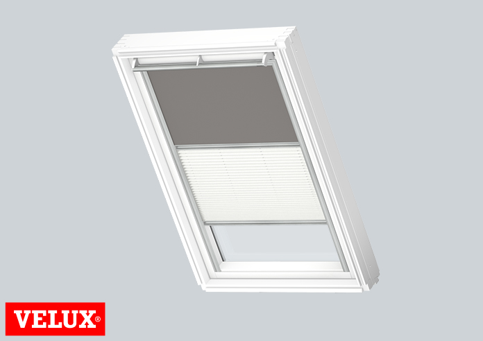 Duo Blind (Blackout), 0705 Grey & 1016 White - VELUX Loft Blind - Image 3